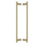 M Marcus Heritage Brass Back to Back Door Pull Handle 19mm Round Bar Design 489mm length